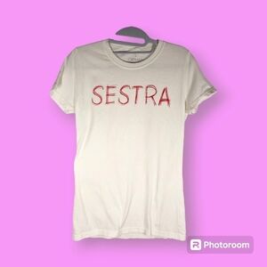 Hot Topic Ophan Black Women's White Sestra Red Winged Back Shirt Size Large